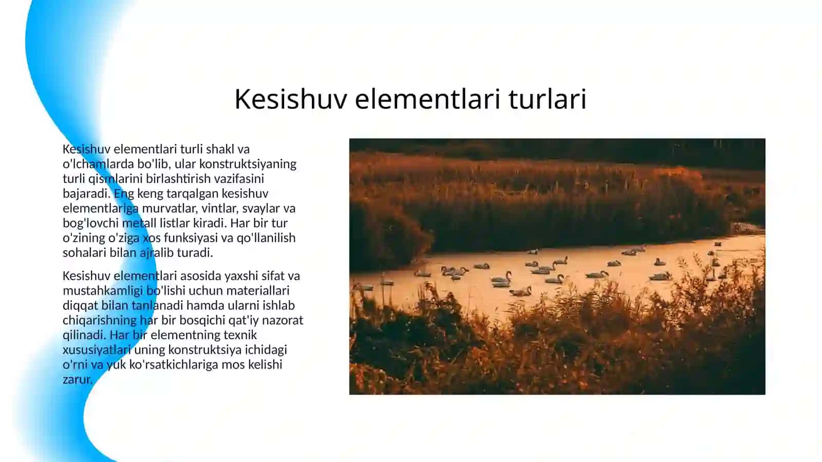 TURLI SATXDAGI KESISHUVLAR ELEMENTLARIGA QO‘YILADIGAN TALABLAR 3