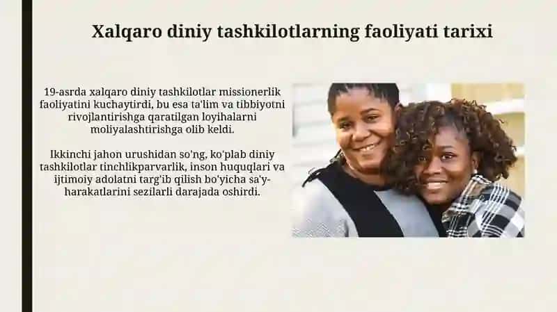 Xalqaro diniy tashkilotlar faoliyatining tarixi va ularning barqaror rivojlanish maqsadi 3