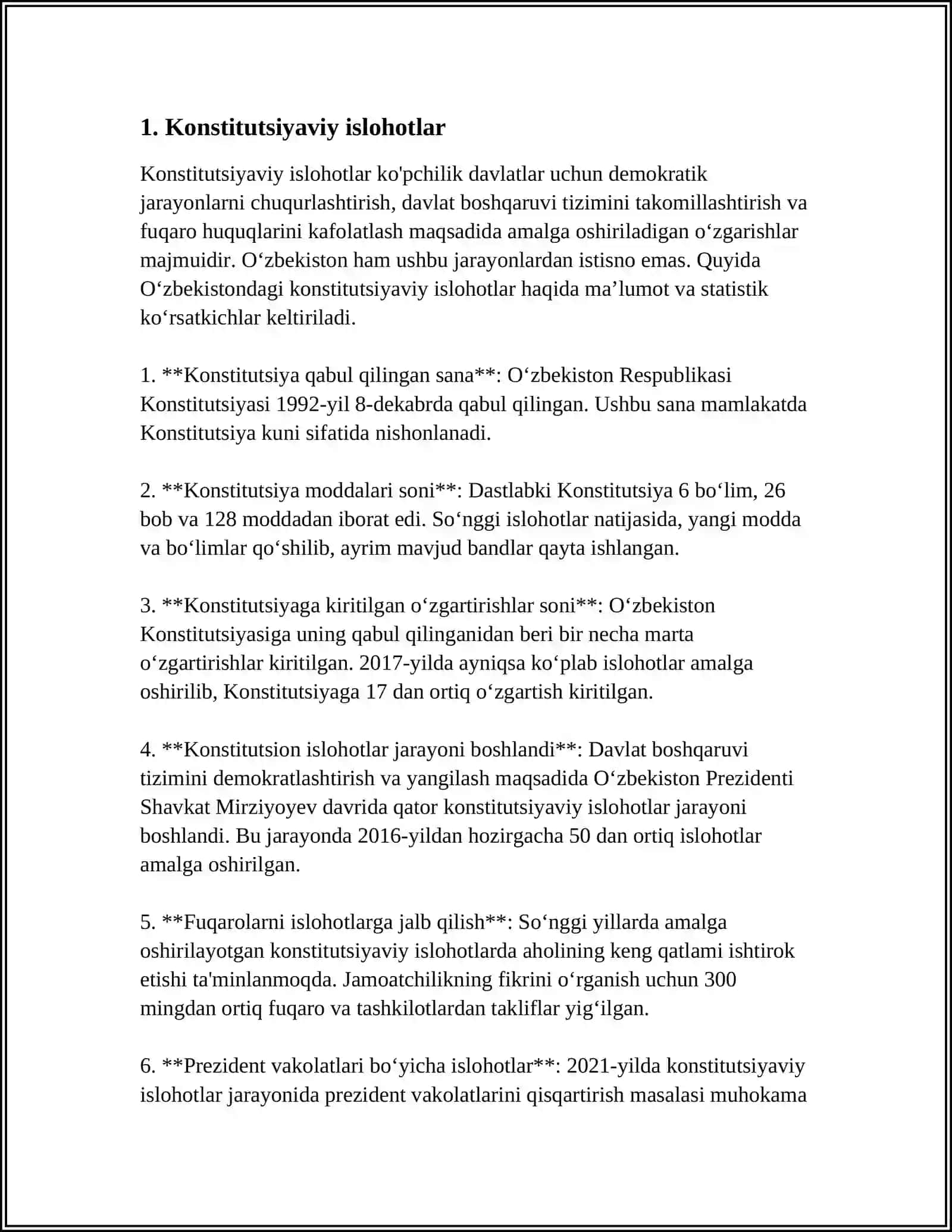 MUSTAQILLIK YILLARIDA DAVLAT BOSHQARUVI TIZIMIDA AMALGA OSHIRILGAN ISLOHOTLAR 3