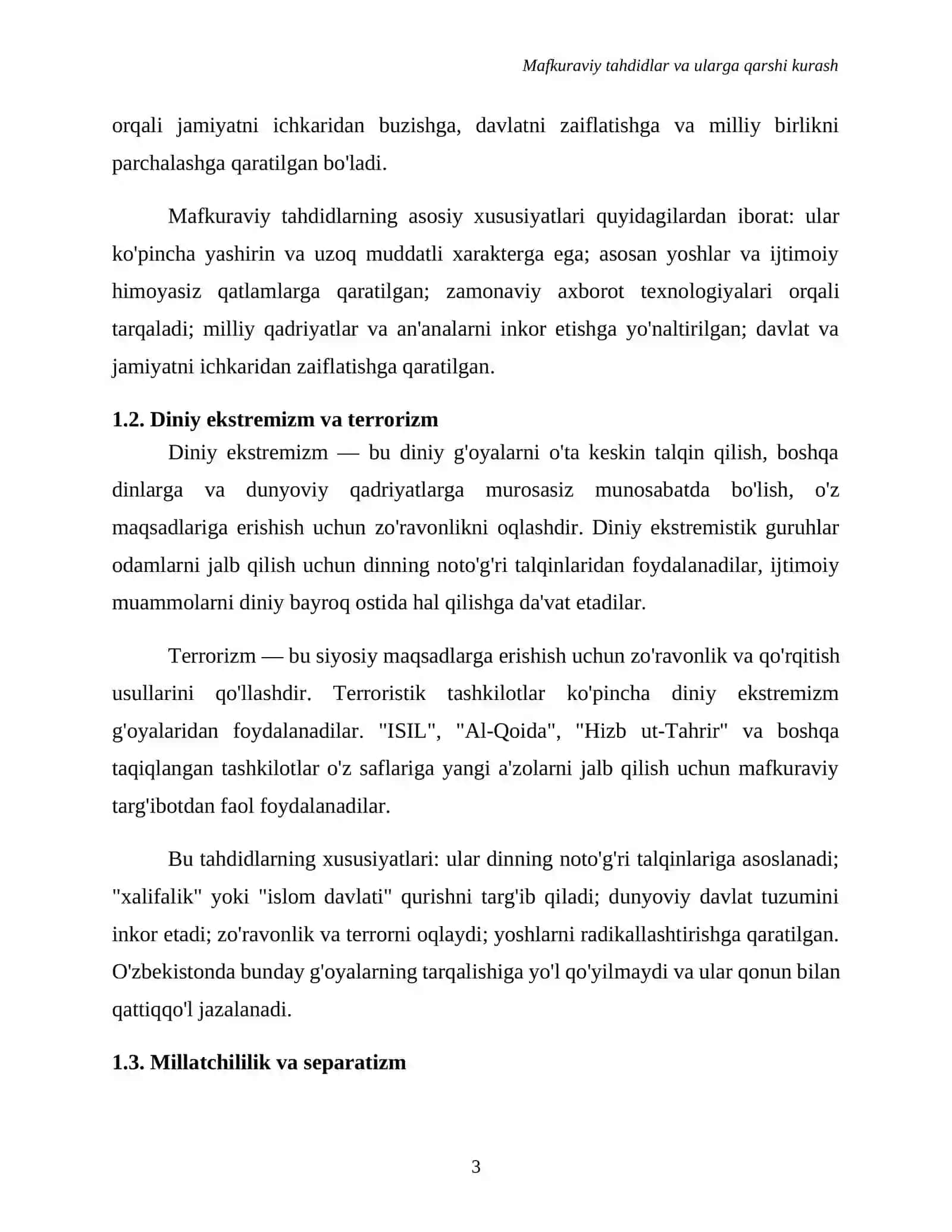 Mafkuraviy tahdidlar va ularga qarshi kurash 3