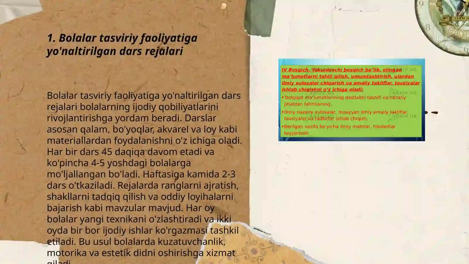 Bolalar tasviriy faoliyatiga yo'naltirilgan dars rejalari 3