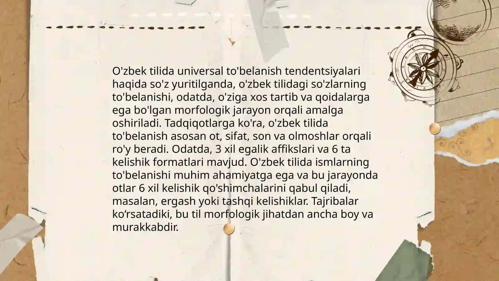 Universal tobelanish korpusi uchun o'zbek tilining grammatik kategoriyalarini tenglash 3