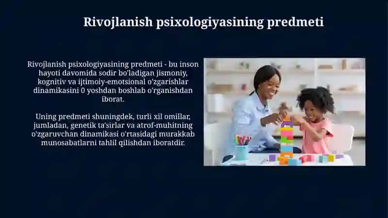 Rivojlanish psixologiyasining predmeti 3