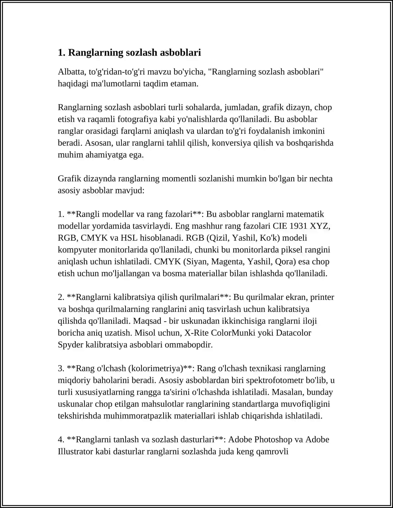 PHOTOSHOP DASTURNING GRAFIK OB’YEKTLARDA RANGLAR VA QATLAMLAR BILAN ISHLASH 3