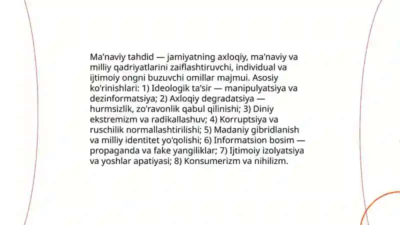 Ma'naviy tahdid ko'rinishlari va uning oldini olish 3