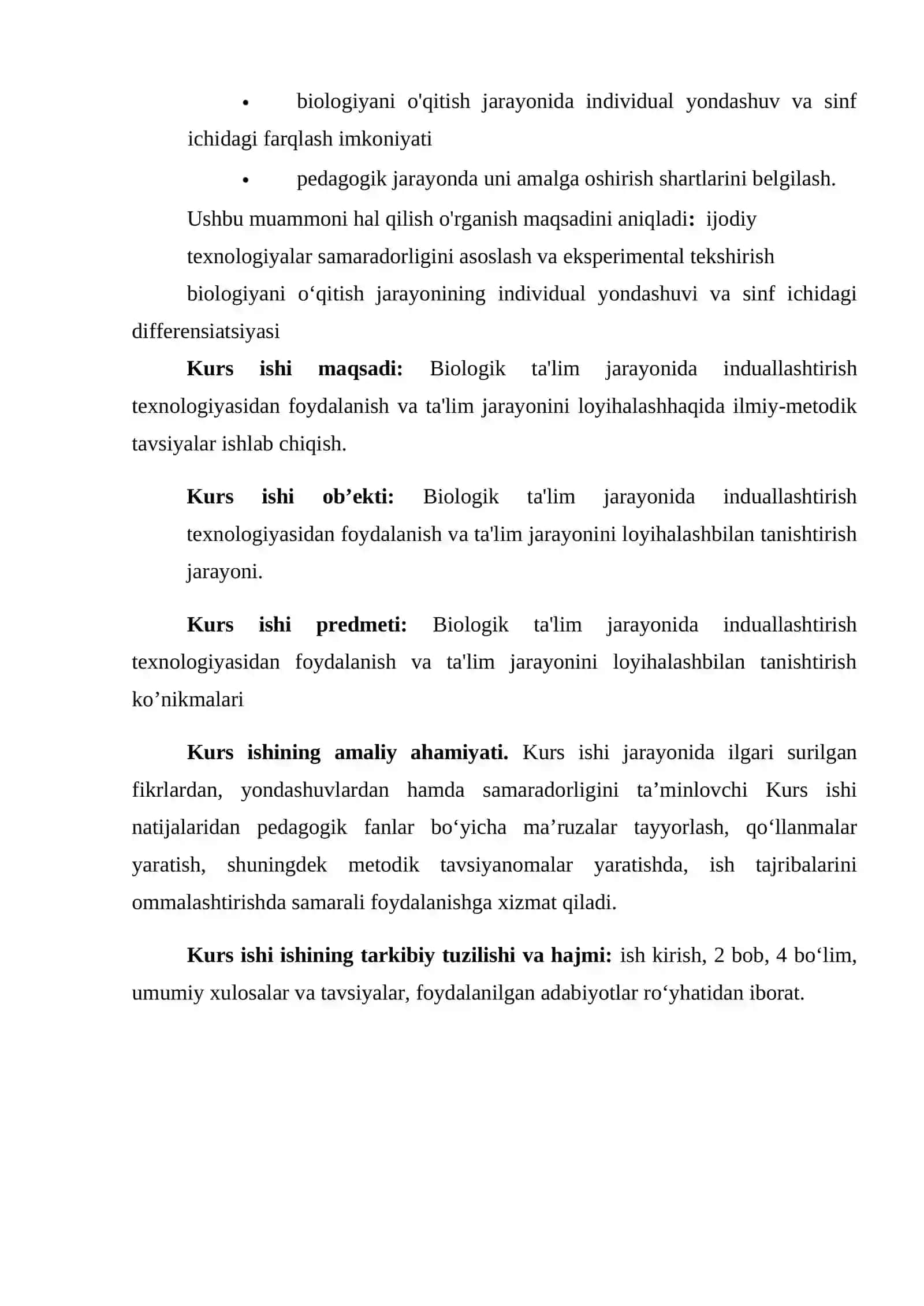 Biologik ta'lim jarayonida induallashtirish texnologiyasidan foydalanish va ta'lim jarayonini loyihalash 3