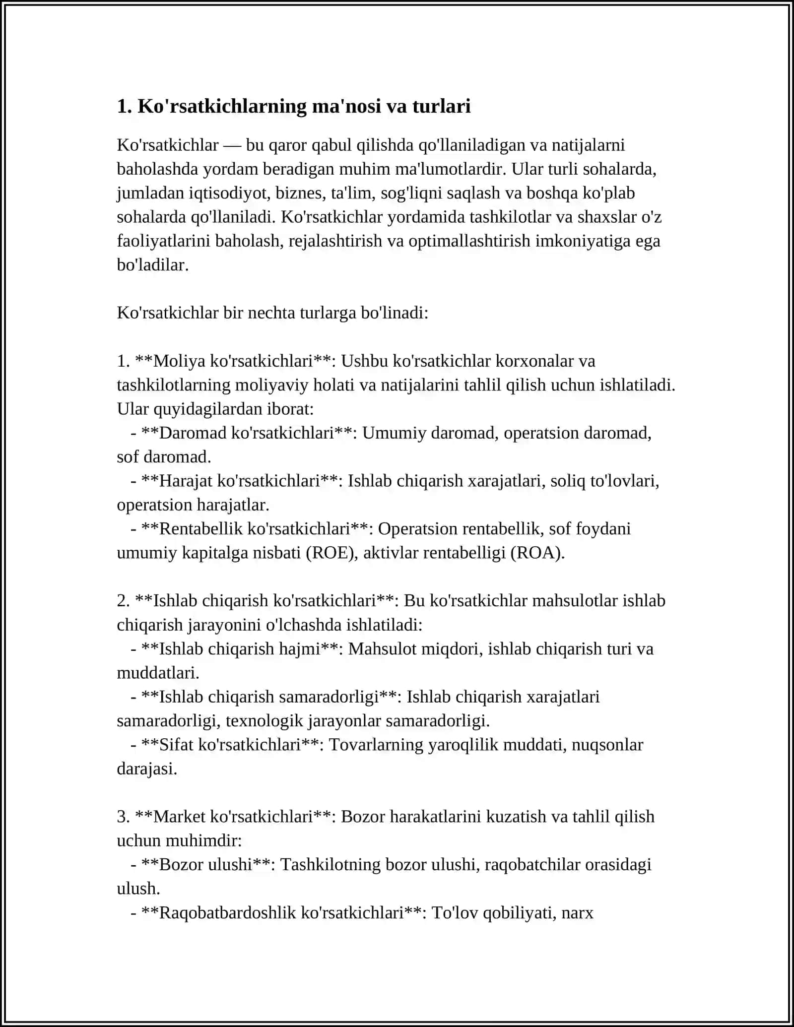 KOʻRSATKICHLAR QANDAY E'LON QILINADI VA QO'LLANILADI 3