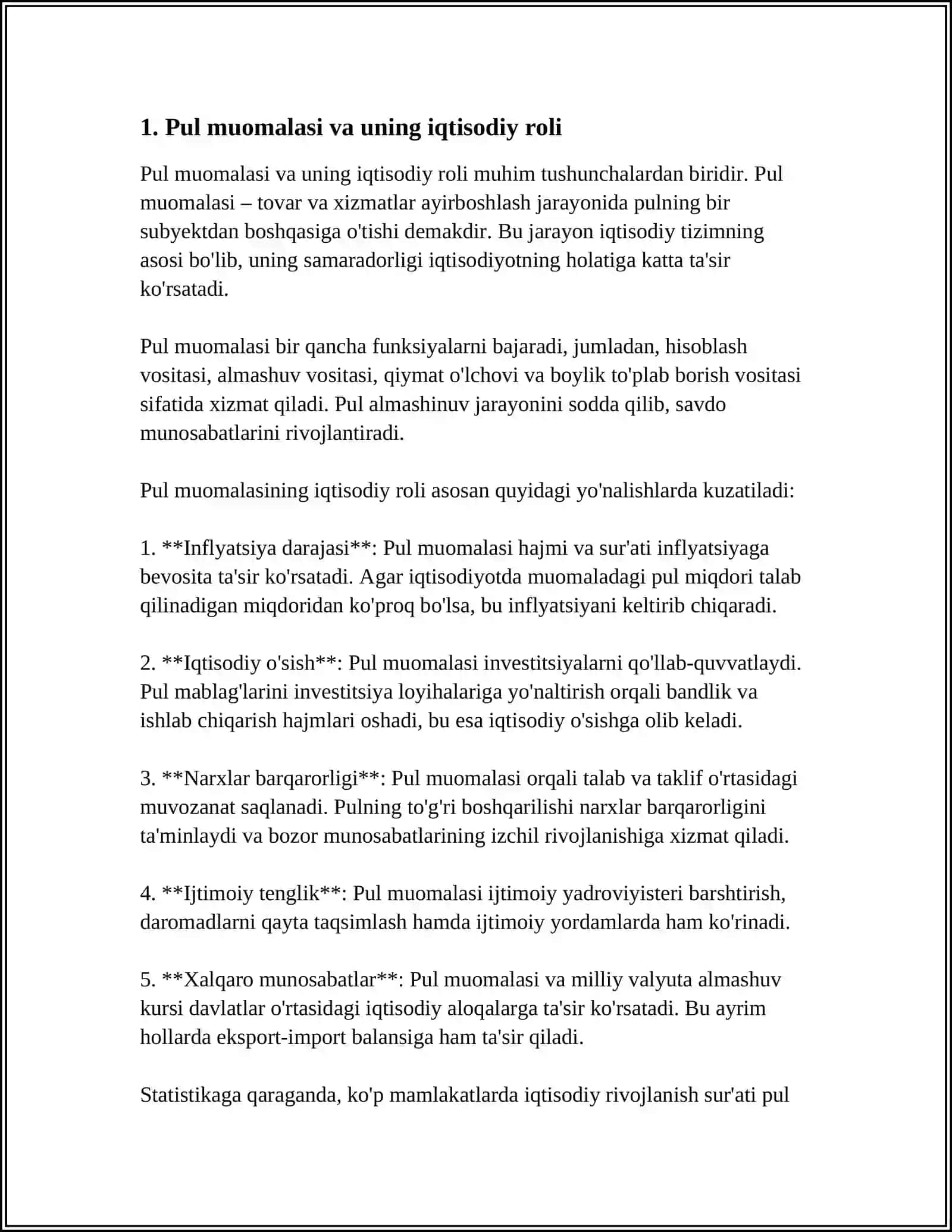 PUL MUOMILASI, PUL-KREDIT TIZIMI VA BANKLAR 3
