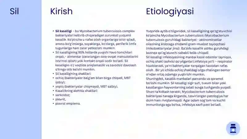 Sil va sifilis etiologiyasi,patogenezi. 3