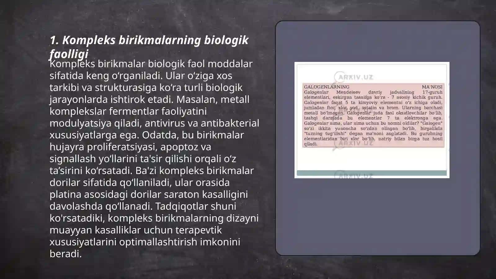 Kompleks birikmalar-biologik faol birikmalar 3