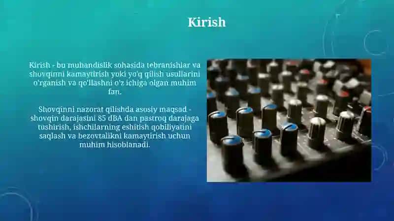 Shovqin va tebranishlarni boshqarish 3