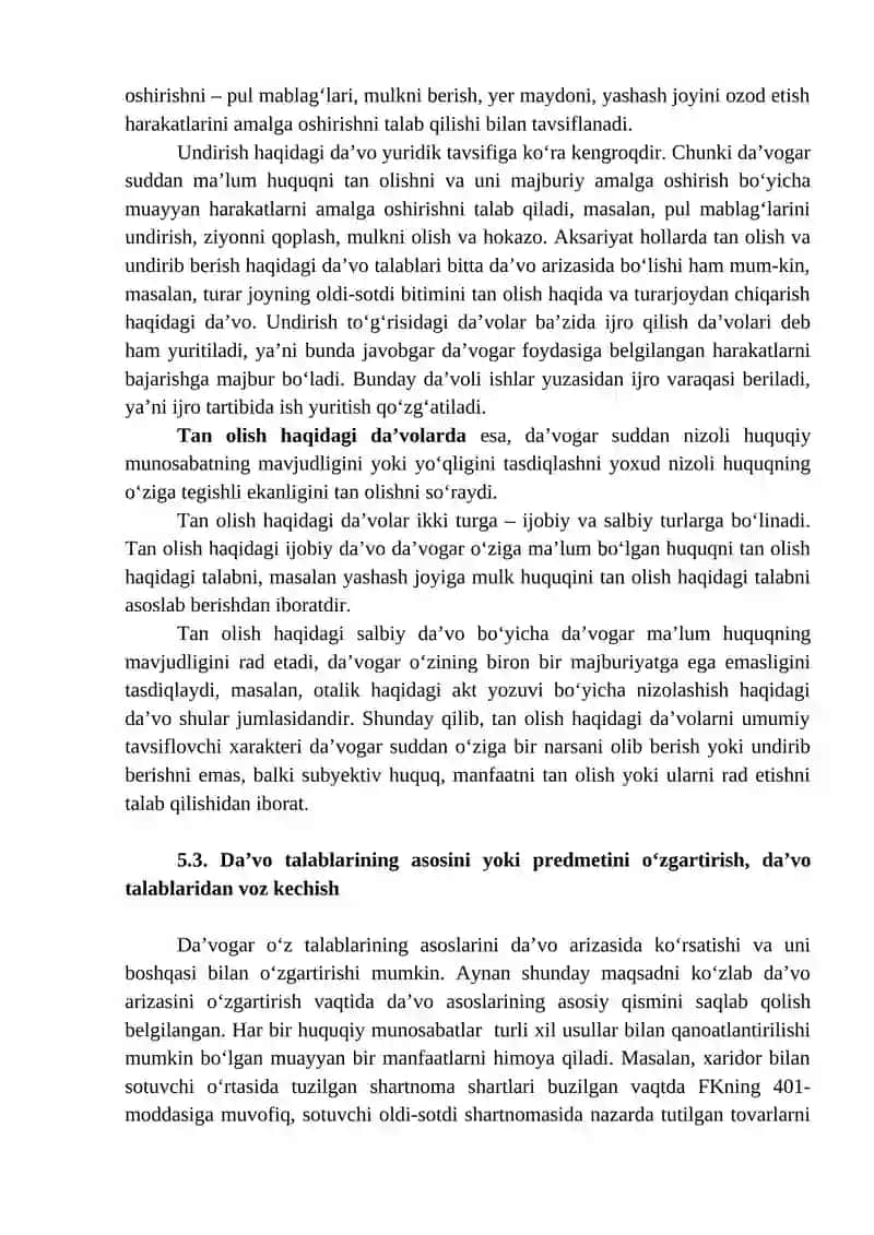 Sud tomonidan da’vo ishini yuritish tartibida ko`riladigan ishlar 3
