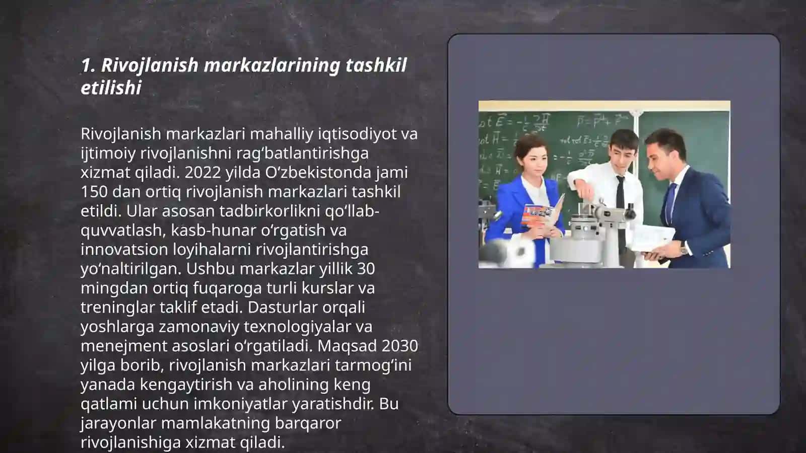 Rivojlanish markazlarida olib boriladigan ish jarayoni 3