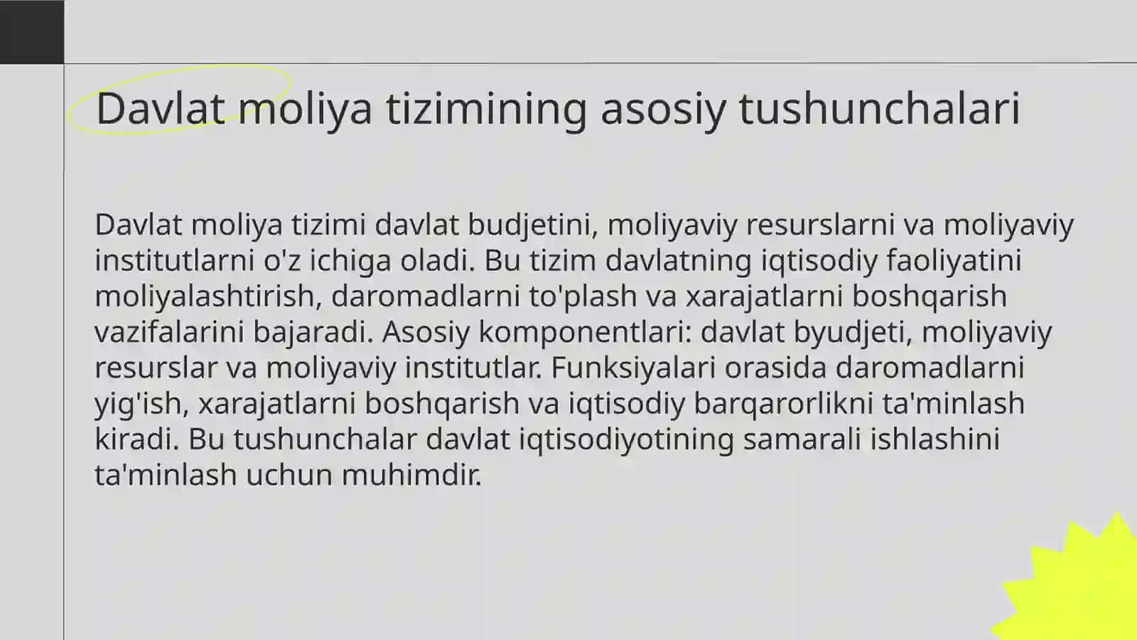 Davlat moliyaviy tizimi, uning tarkibi va tuzilishi 3
