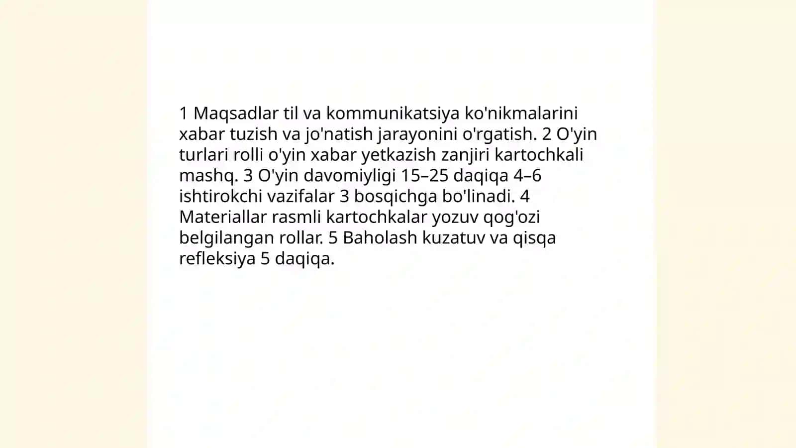 "Siz xabarni qanday jo'natasiz?" mavzusida o'quvchilarning aqliy rivojlanishi 3