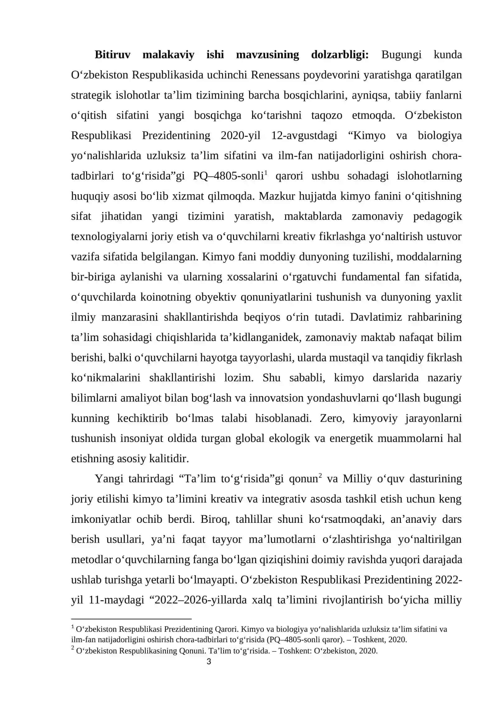 UMUMIY O‘RTA TA’LIM MAKTABLARIDA KIMYO FANINI O‘QITISHDA KREATIV VA INTEGRATIV YONDASHUV USULLARI 3