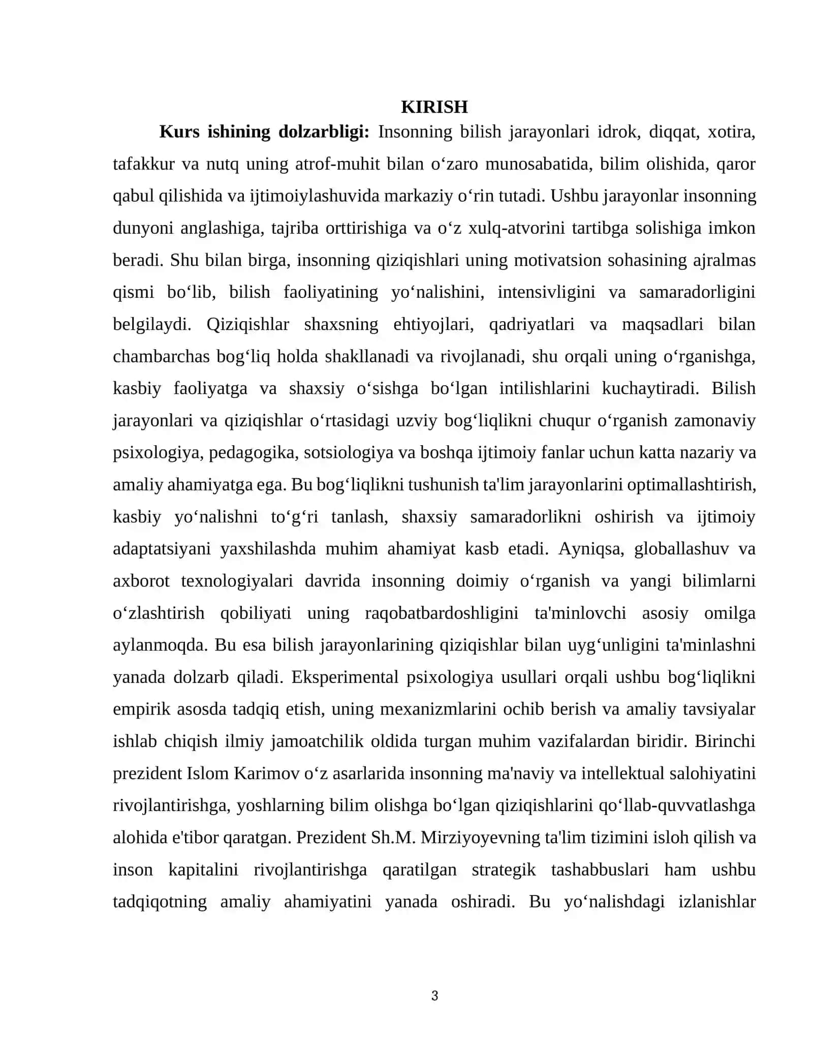 BILISH JARAYONLARI VA QIZIQISHLARNING NAZARIY ASOSLARI HAMDA ULARNING O'ZARO BOG'LIQLIGI 3