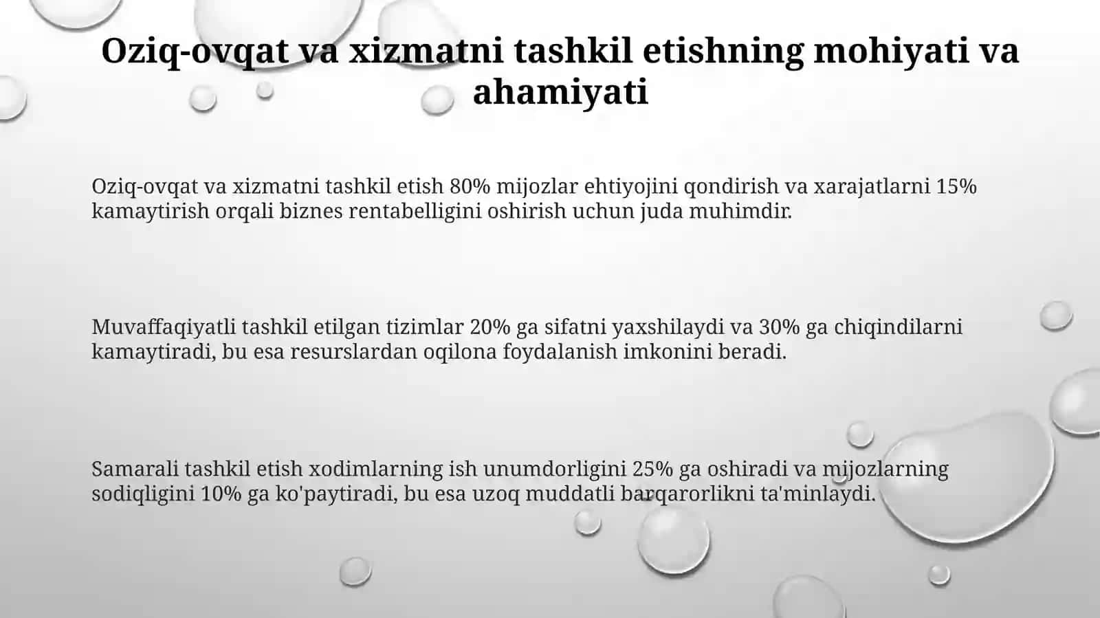 Savod va xizmat ko’rsatishni tashkil etish tushunchasi, mazmuni va ahamiyati 3