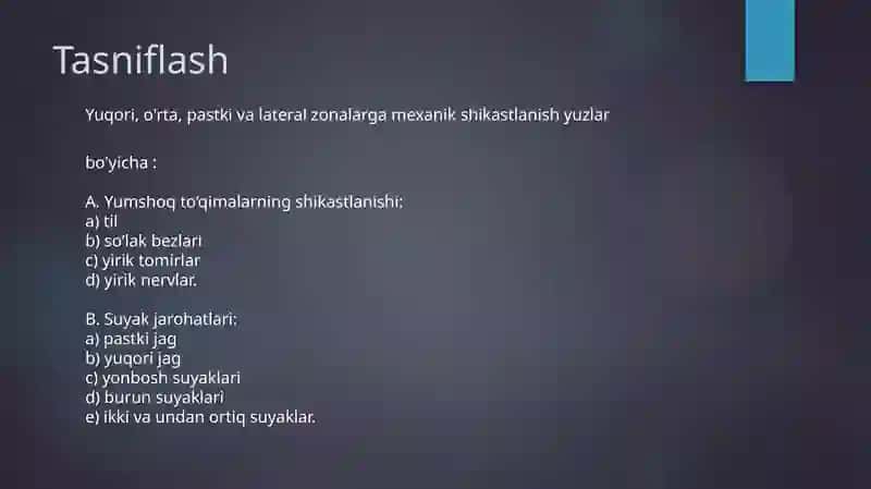 Yuz-jag' sohasining travmatik shikastlanishlarining rentgen diagnostikasi 3