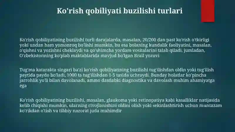 Ko'rishda nuqsoni bo'lgan bolalar 3
