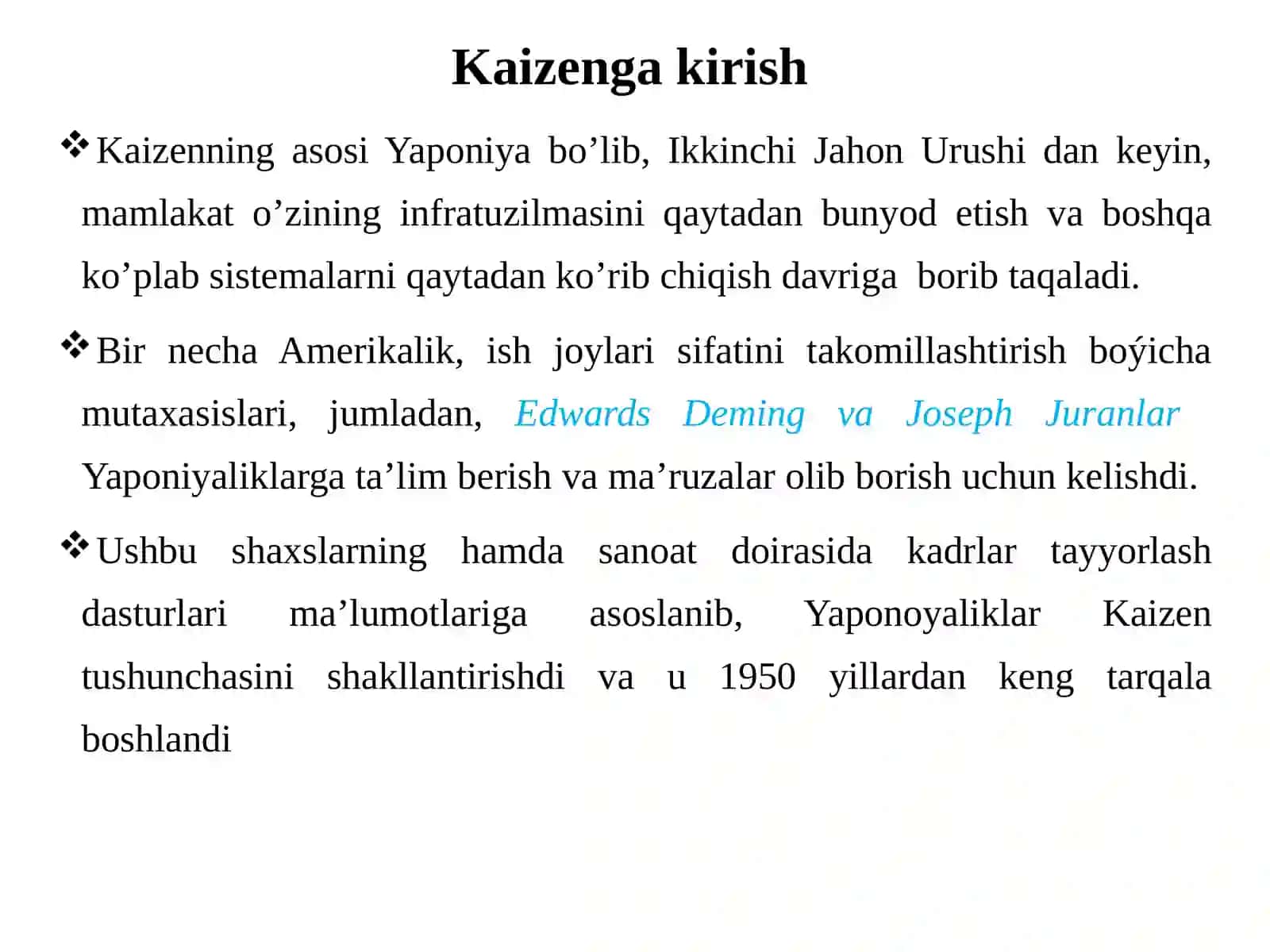 Uzluksiztakomillashtirish(Kaizen) 3