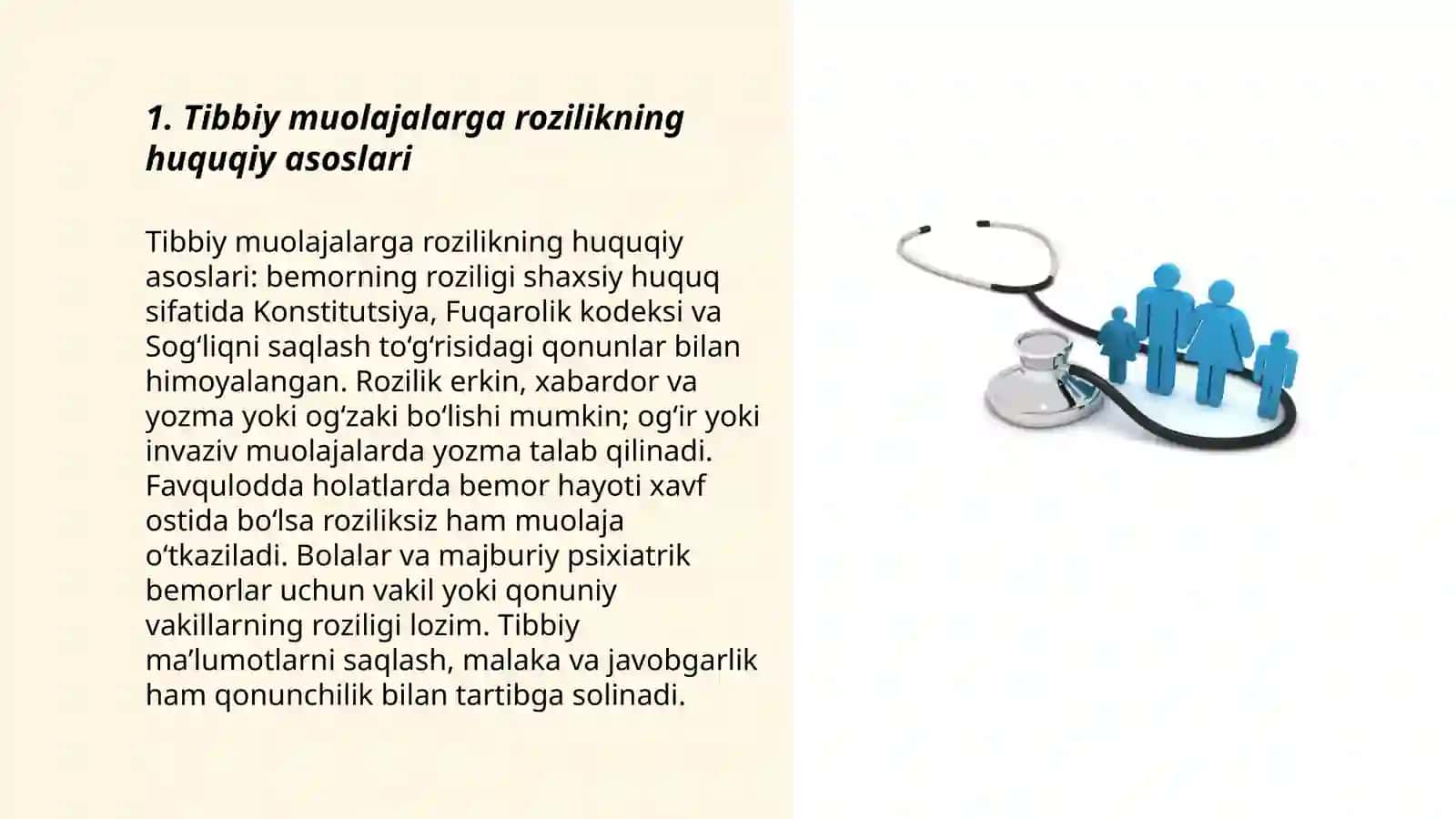 Tibbiy muolajalarga rozilik masalasi 3