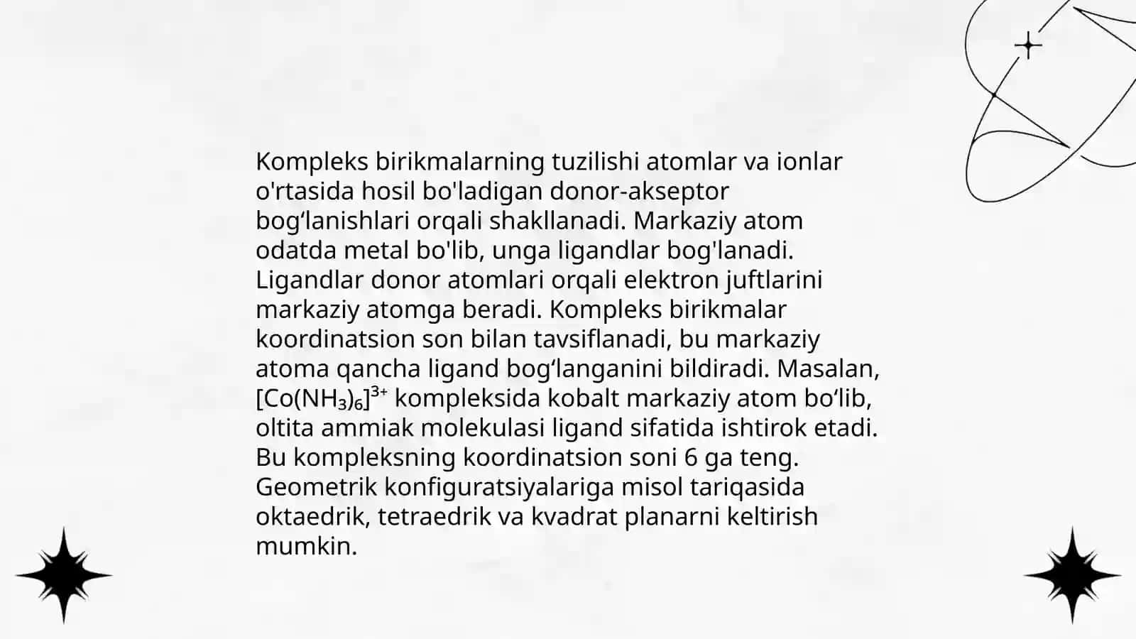 Kompleks birikmalar va ularning xossalari 3