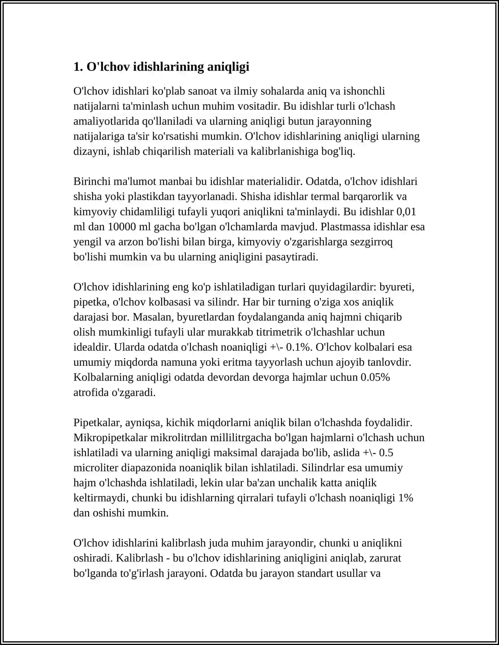 OʻLCHOV IDISHLARINI STANDART NOANIQLIGINI BAHOLASH 3
