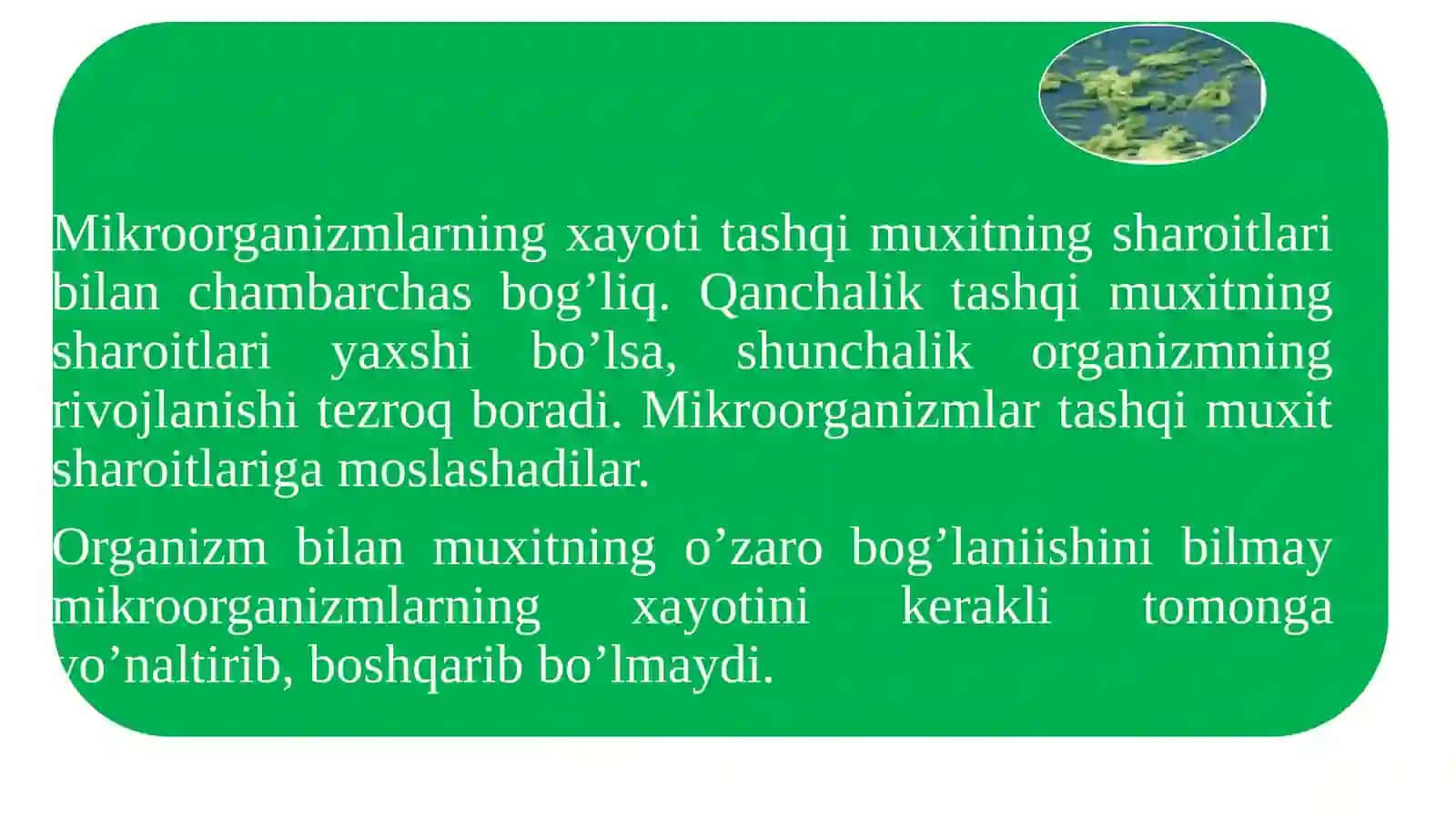 MIKROBIOLOGIYA 4-ma’ruza MAVZU. FIZIKAVIY OMILLARNING MIKROORGANIZMLARGA TA’SIRI 3