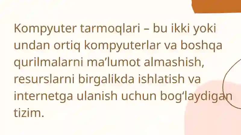 Kompyuter tarmoqlarining asosiy turlari 3