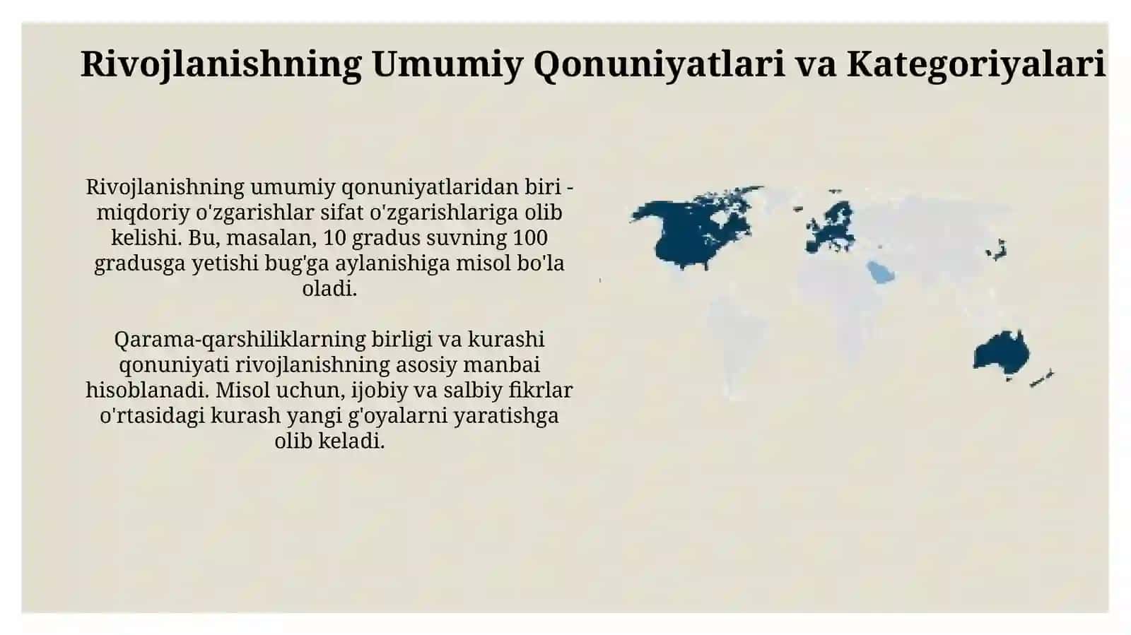 Rivojlanishning umumiy qonunlari va kategoriyalari 3