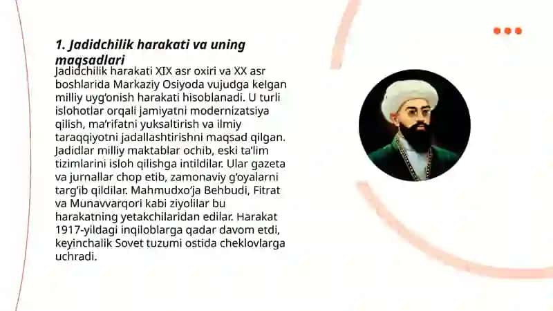 Jadid ma'rifatparvarlarning oʻlka ijtimoiy-ma'naviy hayotida tutgan oʻrni 3