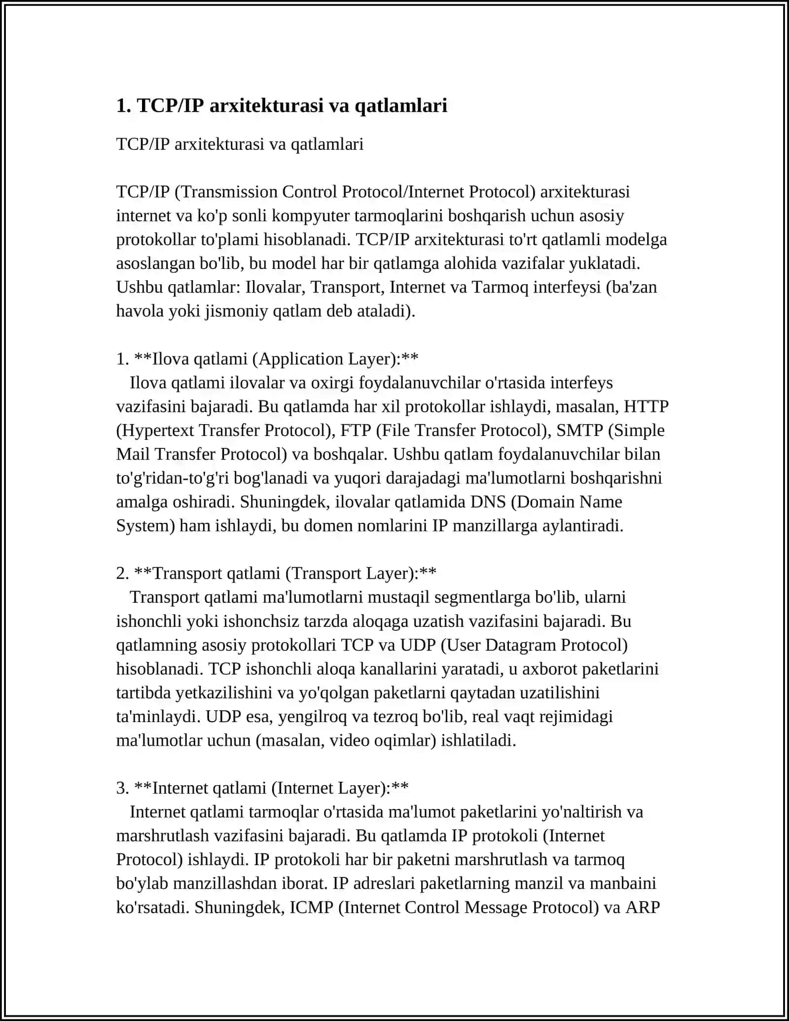 TCP/IP VA BULUTLI TEXNOLOGIYALAR (CLOUD NETWORKING) 3