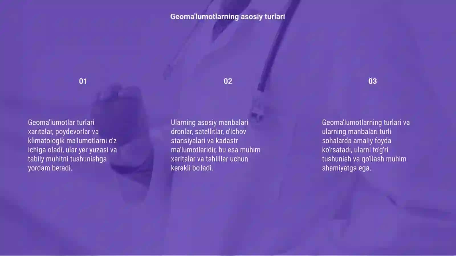 Geoma'lumotlar turlari va ularning manbalari 3