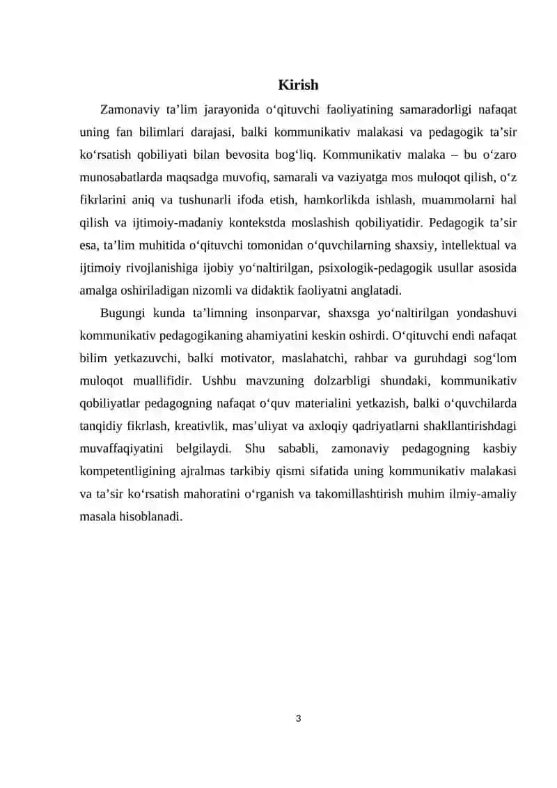 Kommunikativ malaka va pedagogik ta’sir ko‘rsatish 3