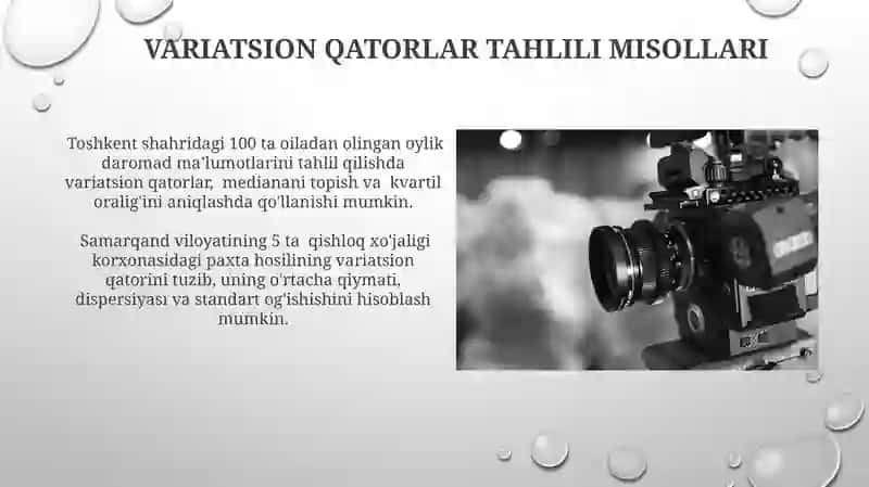 Variatsion qatorlar ishlab chiqarish 3