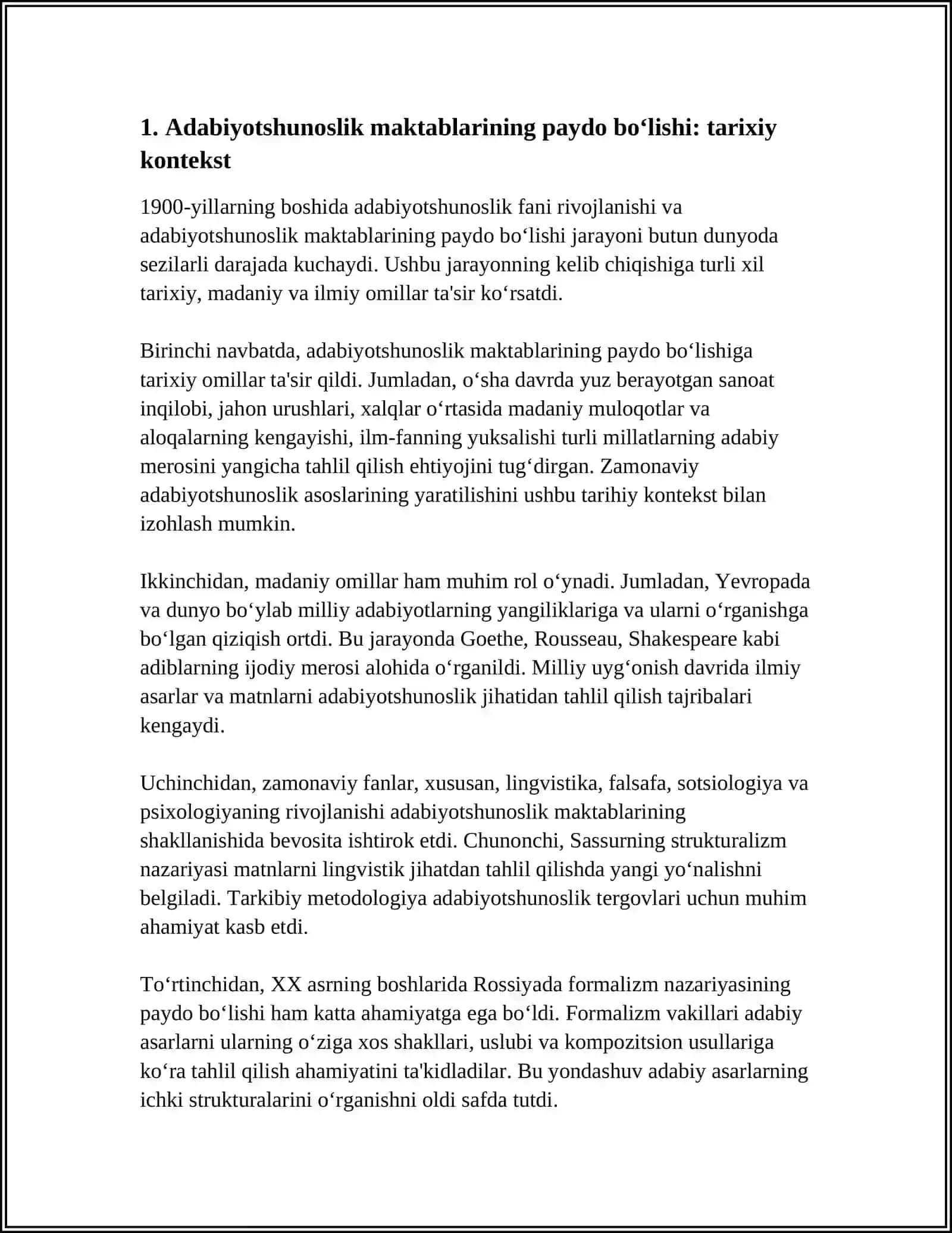 ADABIYOTSHUNOSLIK MAKTABLARNING VUJUDGA KELISHI, TARIXIY OMILLARI 3