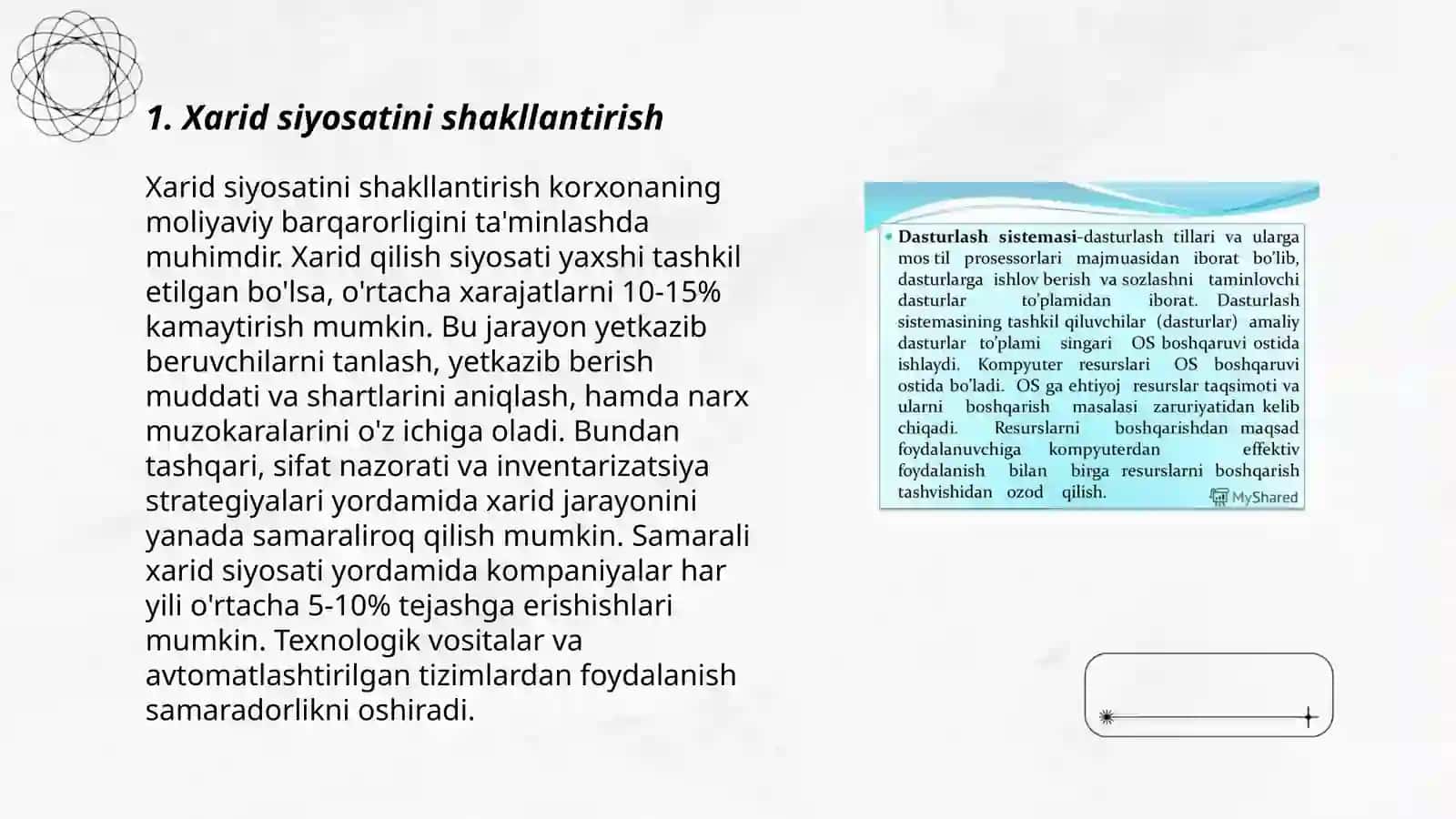 Xaridlar jarayonini tashkil etish bosqichlari 3