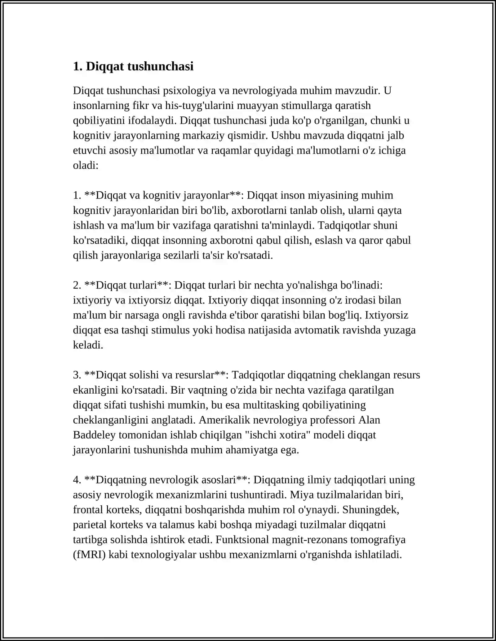 DIQQAT SEZGI VA IDROK XOTIRA 3