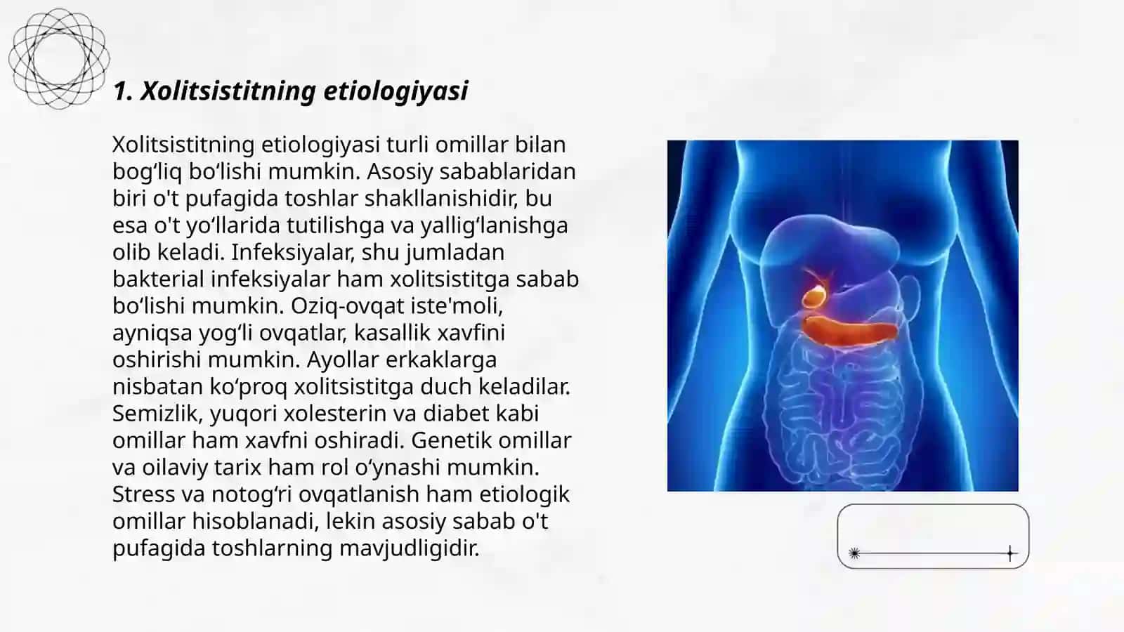 Xolitsistit va surunkali gepatitda yoģlarning hazm bólishining buzilishi Jahonova Sevinch 3