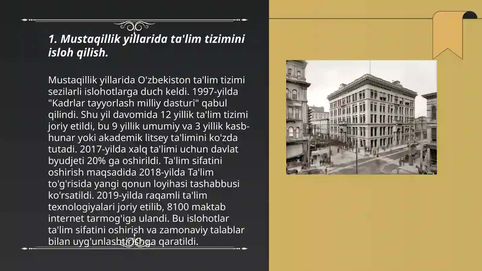 O‘zbekiston Respublikasida ta'lim sohasida amalga oshirilgan islohotlar 3