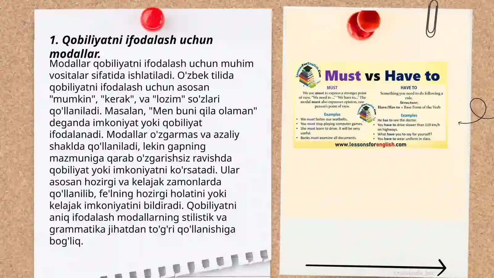 Ability, Permission, and Obligation: compare modals like "can" may" "must" and "have to" 3