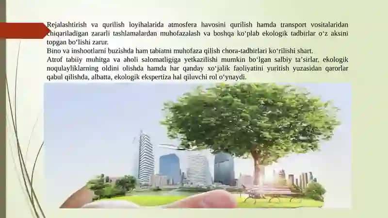 Shahar sozlik loyiha lanishining ekologik asoslari 3