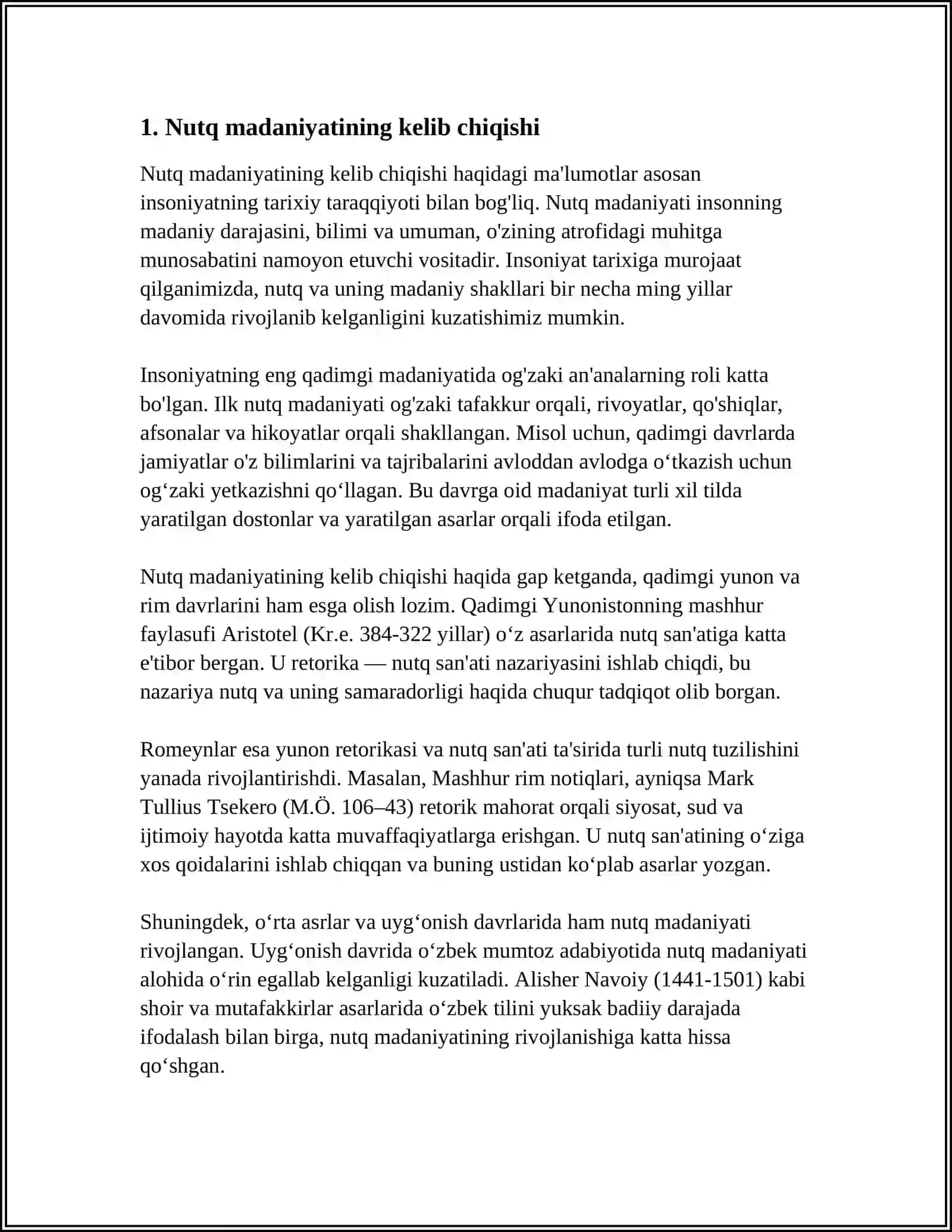NUTQ MADANIYATINI O'RGANILISH TARIXI 3