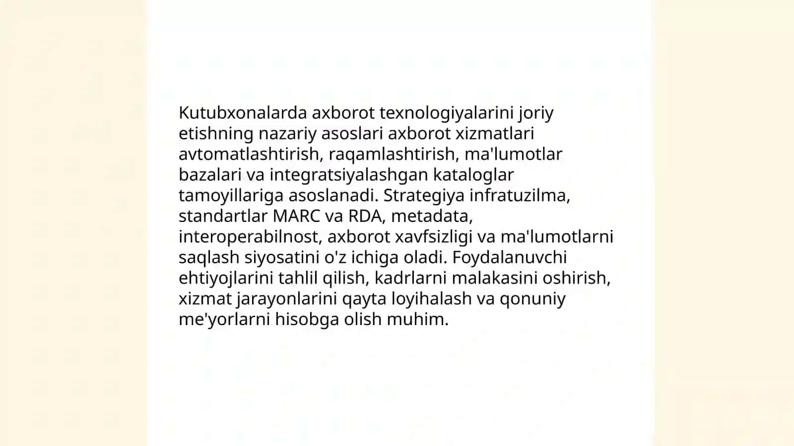 Kutubxona axborot muassasalarida axborot texnologiyalaridan foydalanish 3