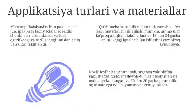 Applikatsiya turlarini oʻrgatish 3