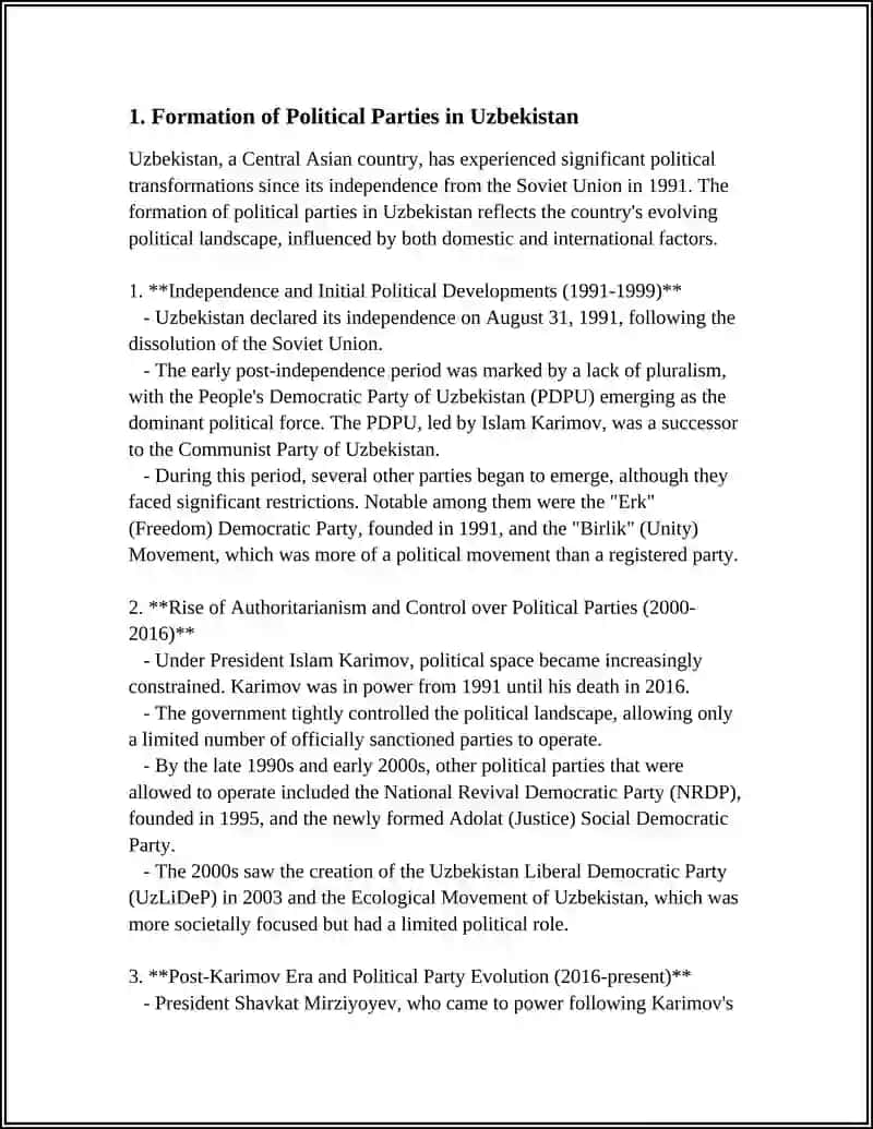 THE POLITICAL PARTIES OF UZBEKISTAN 3