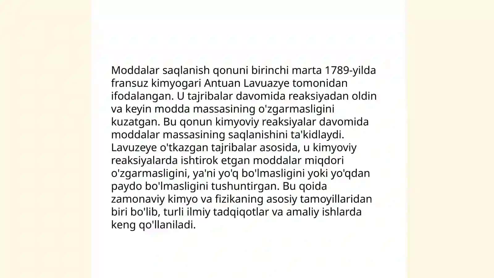 Moddalar saqlanish qonuni 3