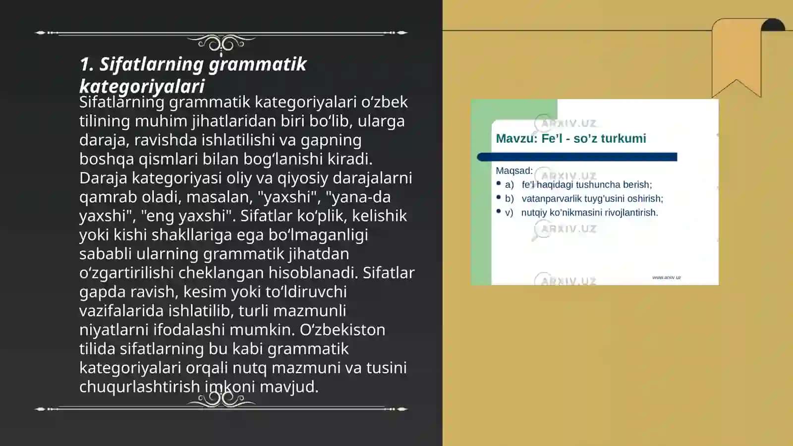 Sifat - So'z Turkumi 3