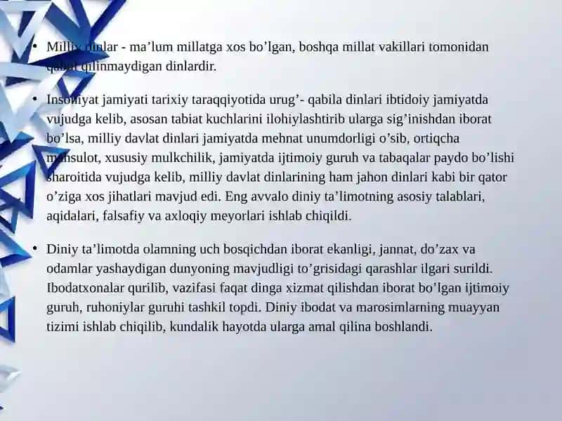 Milliy dinlar. Konfutsiylik , Daosizm, Iudaizm – yaxudiylik dinilari 3
